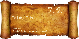 Toldy Ida névjegykártya