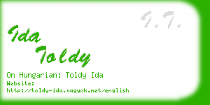 ida toldy business card